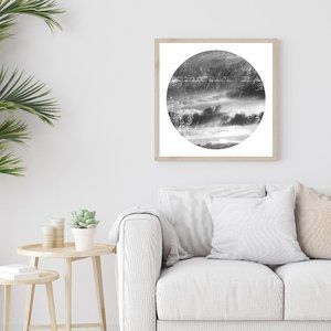Unframed minimalist 12x12 B&W cloud art print